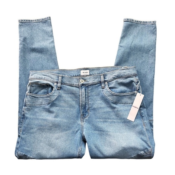 Hudson NWT Ethan Skinny Fit Light Wash Biker Moto Jeans Size 40x33 - Picture 5 of 12